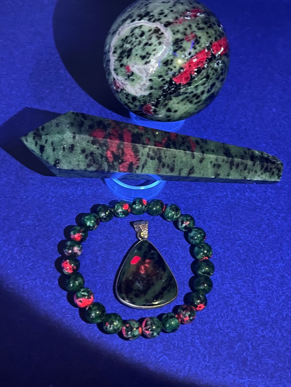 Green and Red Ruby Zoisite Collectors Lot